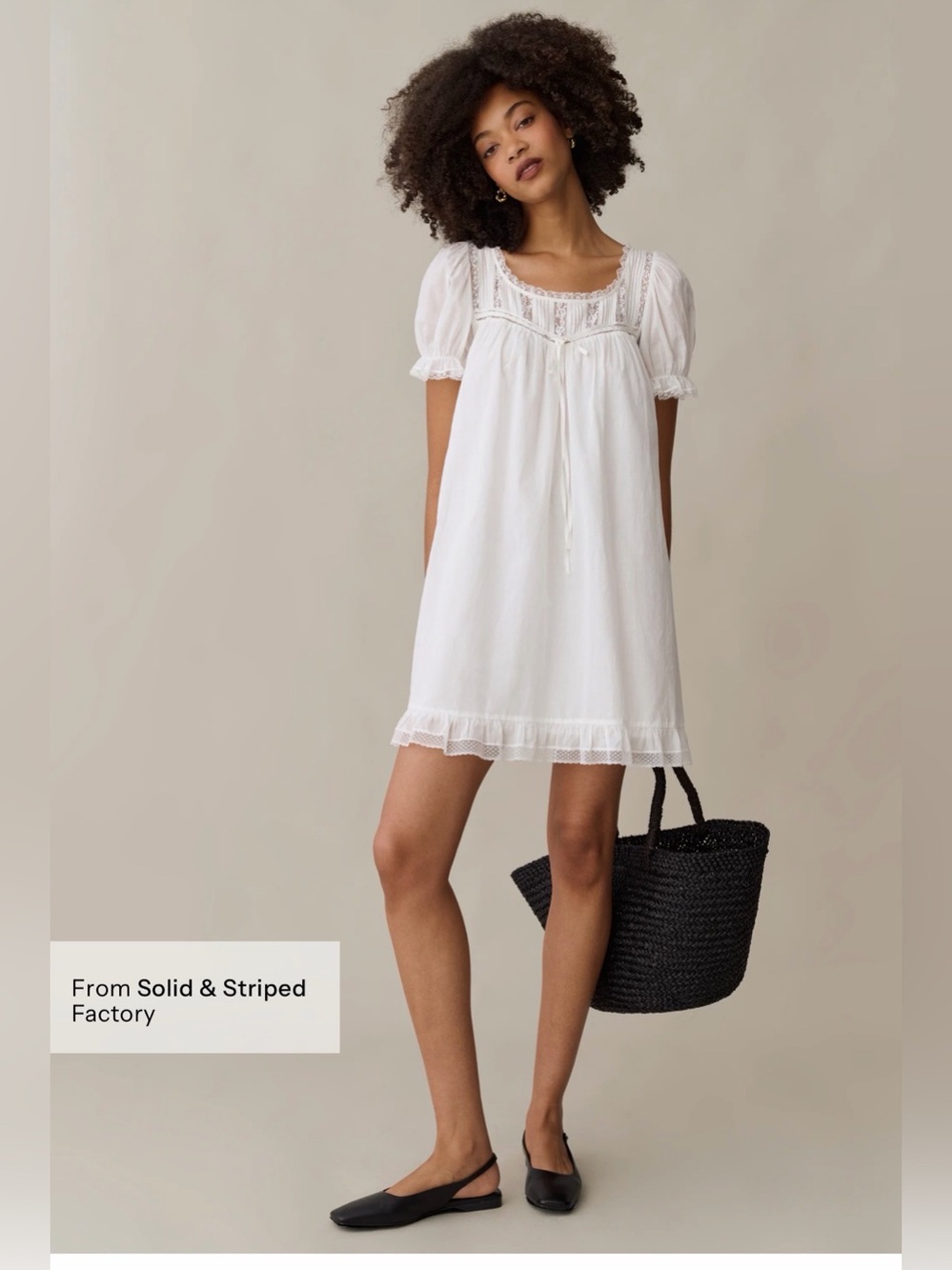 Few Moda Alethea Cotton Mini Dress White Size Small NWT